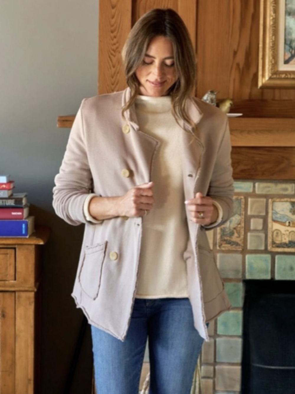 NEW Frank & Eileen Belfast Peacoat/Blazer Jacket in Taupe